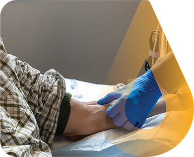 Infusion patient getting set up