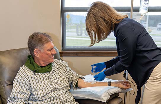 Man getting Transfusion Treatment