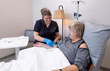 Nurse with infusion patient